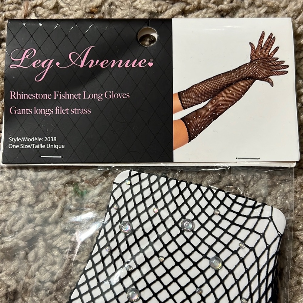 Leg Avenue Rhinestone Fishnet Long Gloves *NEW*
